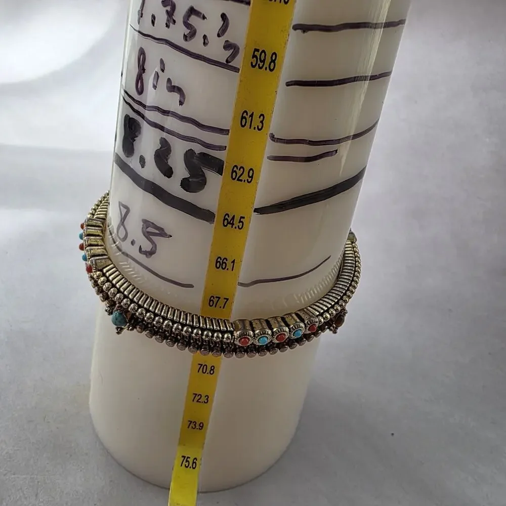 Graziano Italy Bangle Bracelet 3 Piece Set Statement‎ Antiqued Gold